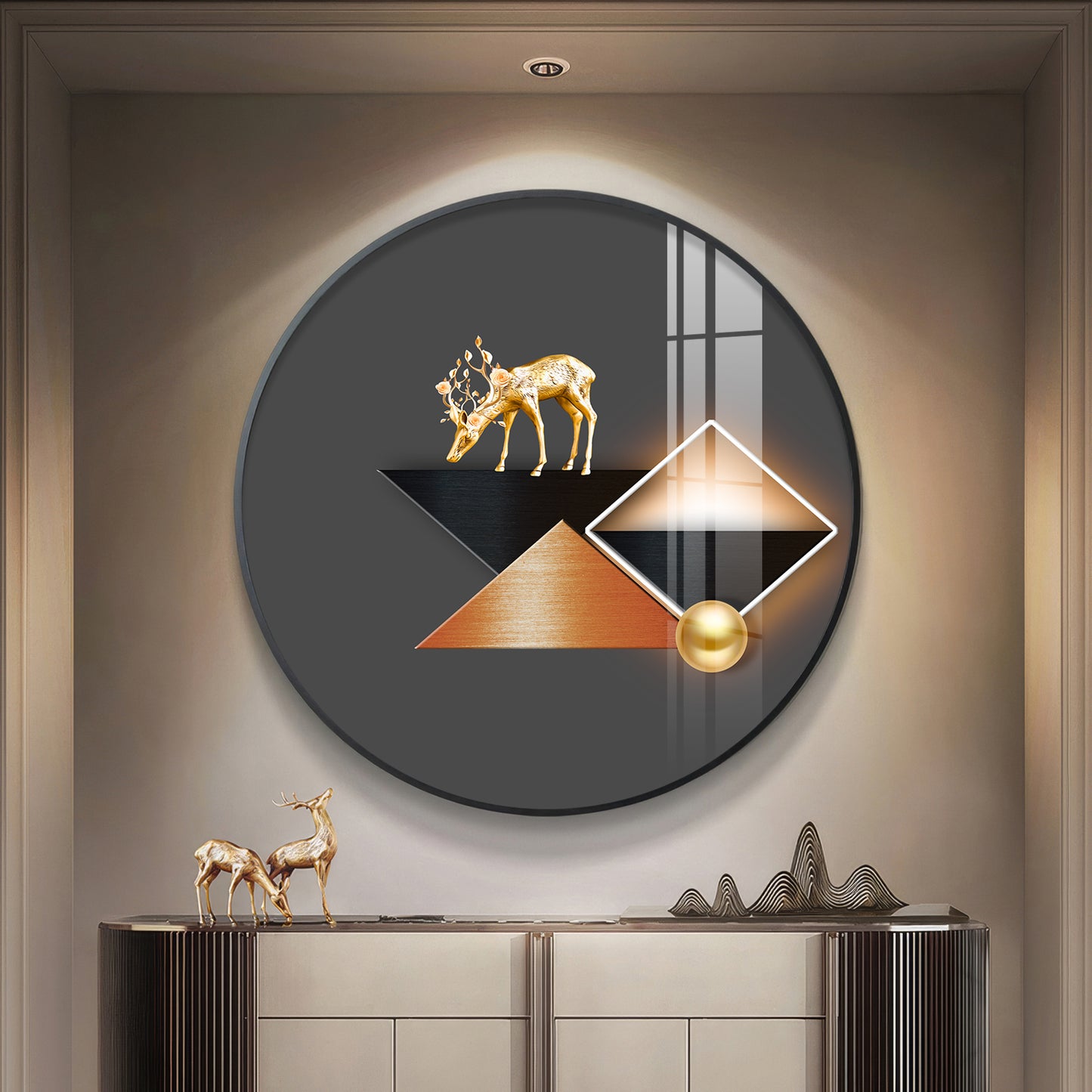 Abstract Realm Premium Acrylic Round Wall Art