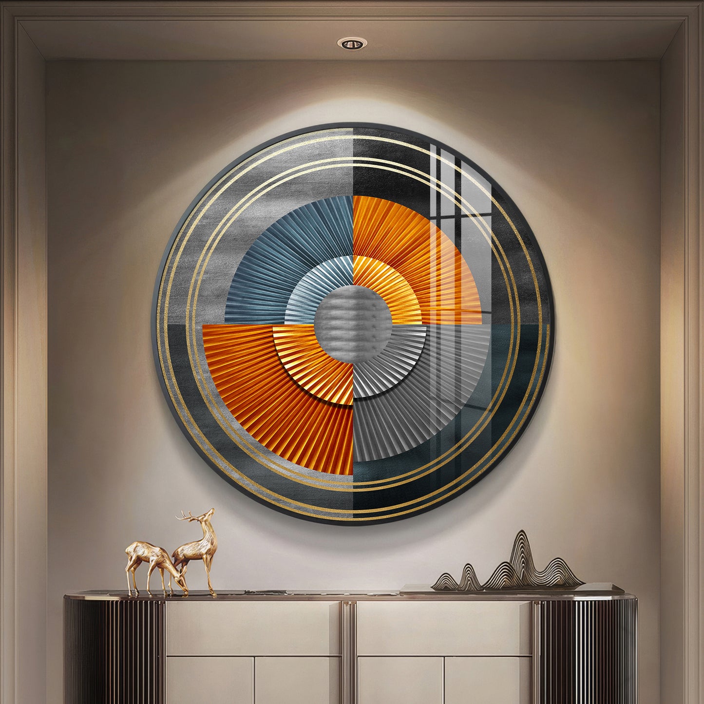 Grandeur Circle Premium Acrylic Round Wall Art
