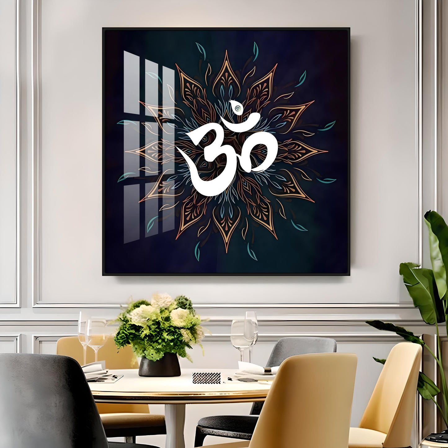 Om Shanti Premium Acrylic Square Wall Art