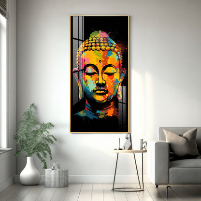 Colorful Buddha Premium Acrylic Vertical Wall Art