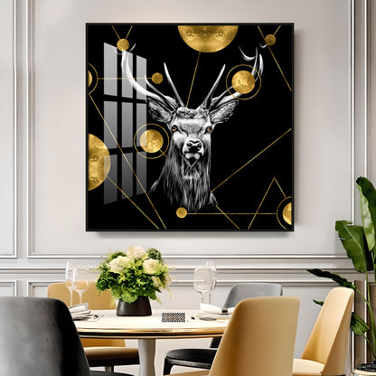 Light Luxury Elk Abstract Art Living Room Premium Acrylic Square Wall Art