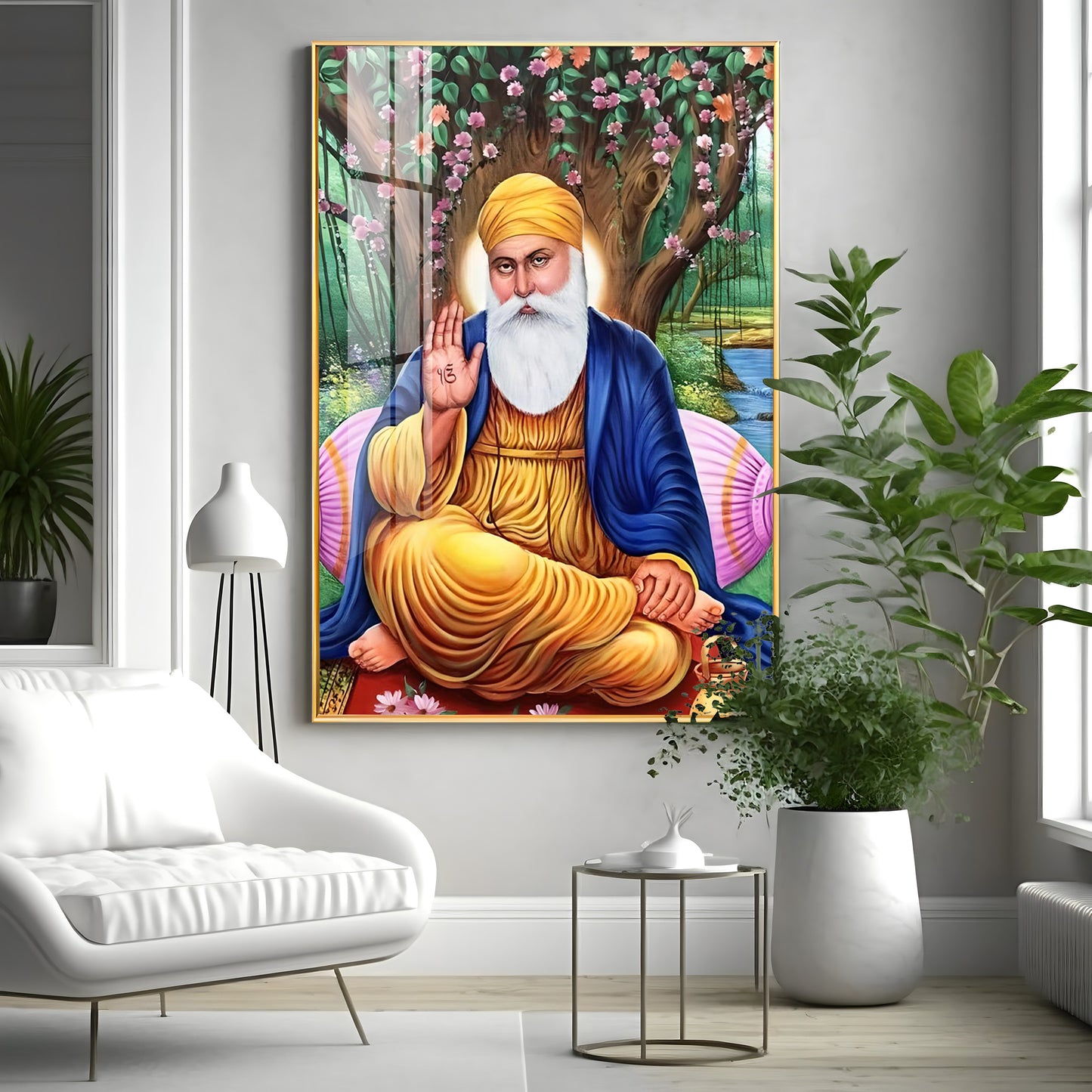 Meditative Guru Ji Premium Vertical Acrylic Wall Art