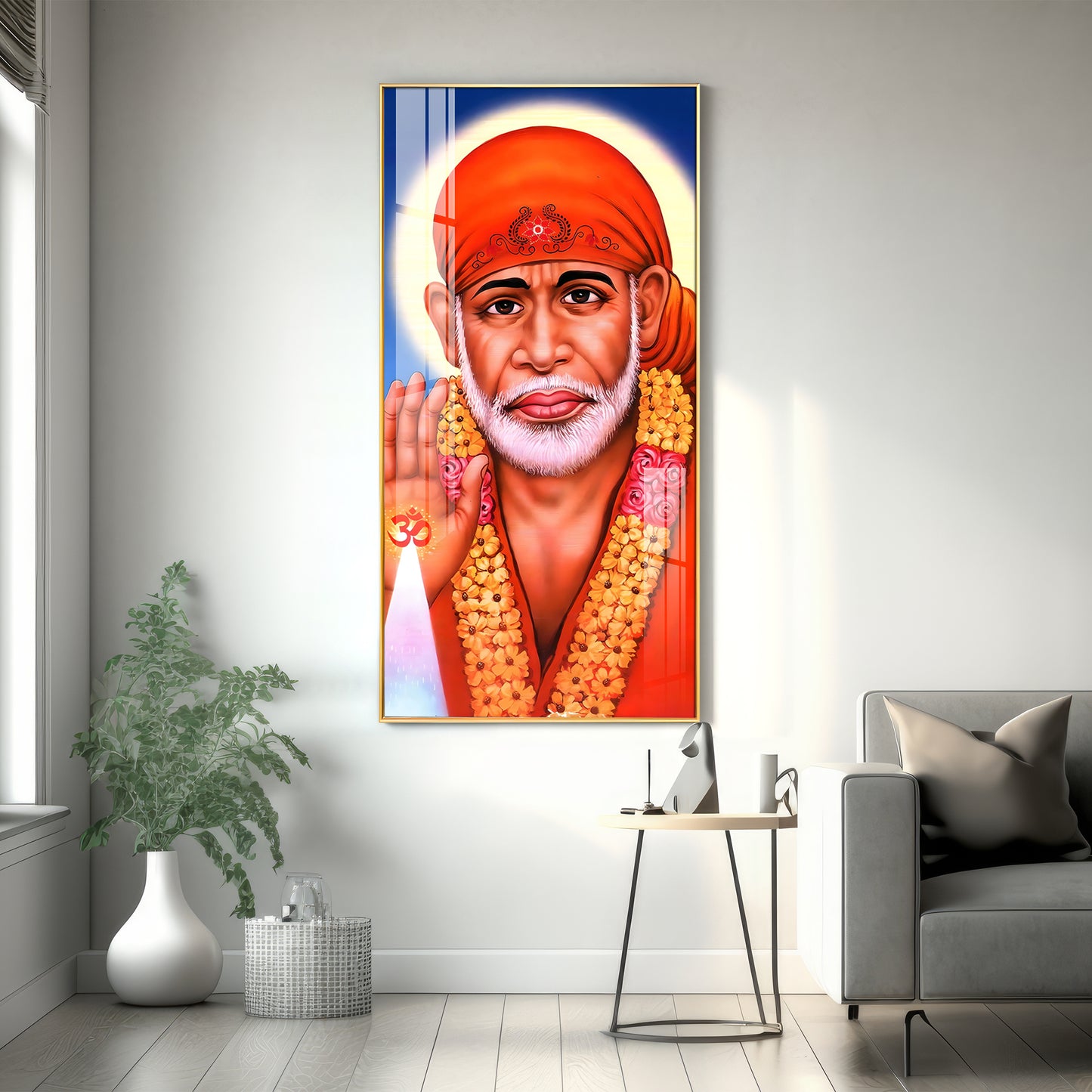 Jai Shree Sai Premium Acrylic Vertical Wall Art