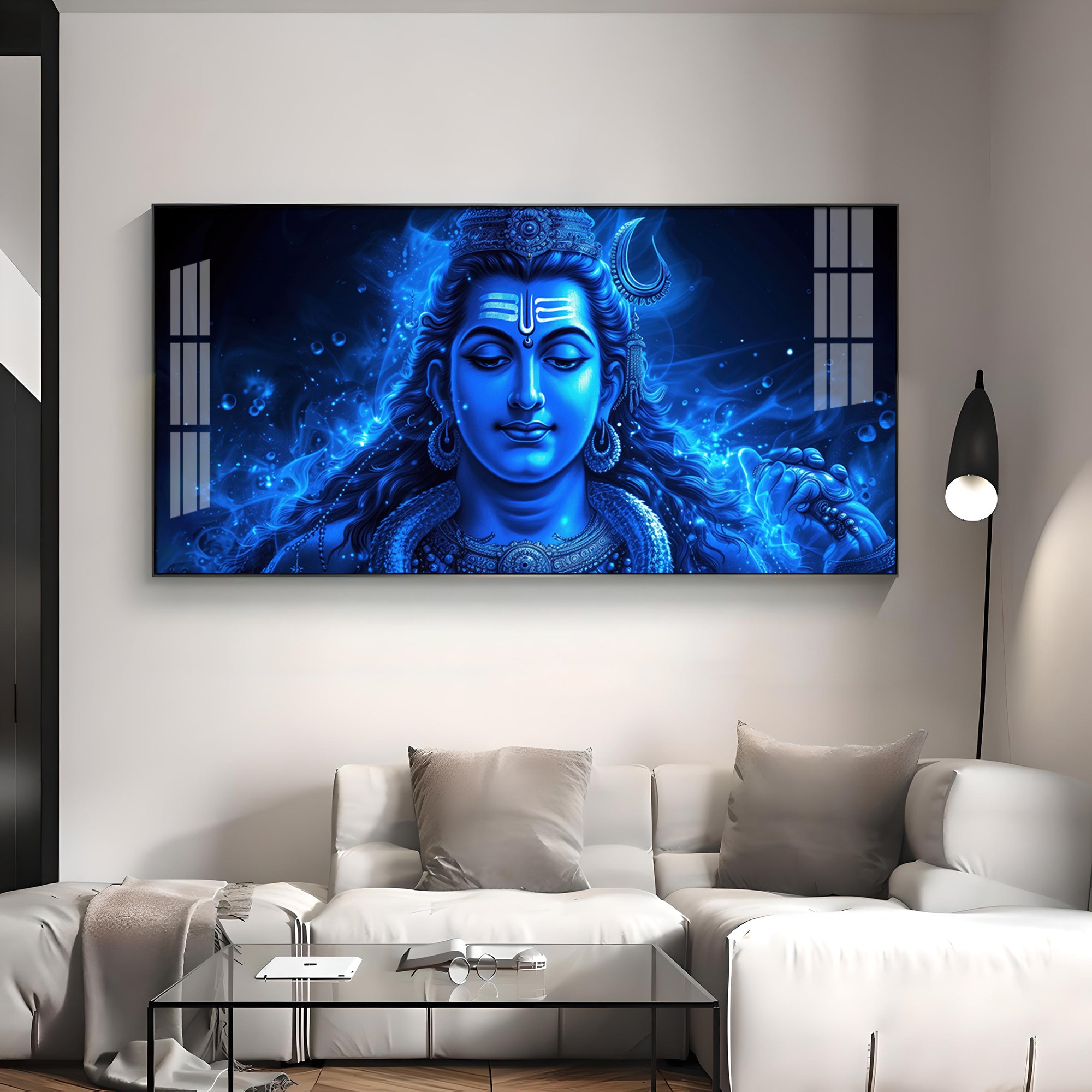Lord Shiv Shakti Aura Premium Acrylic Horizontal Wall Art