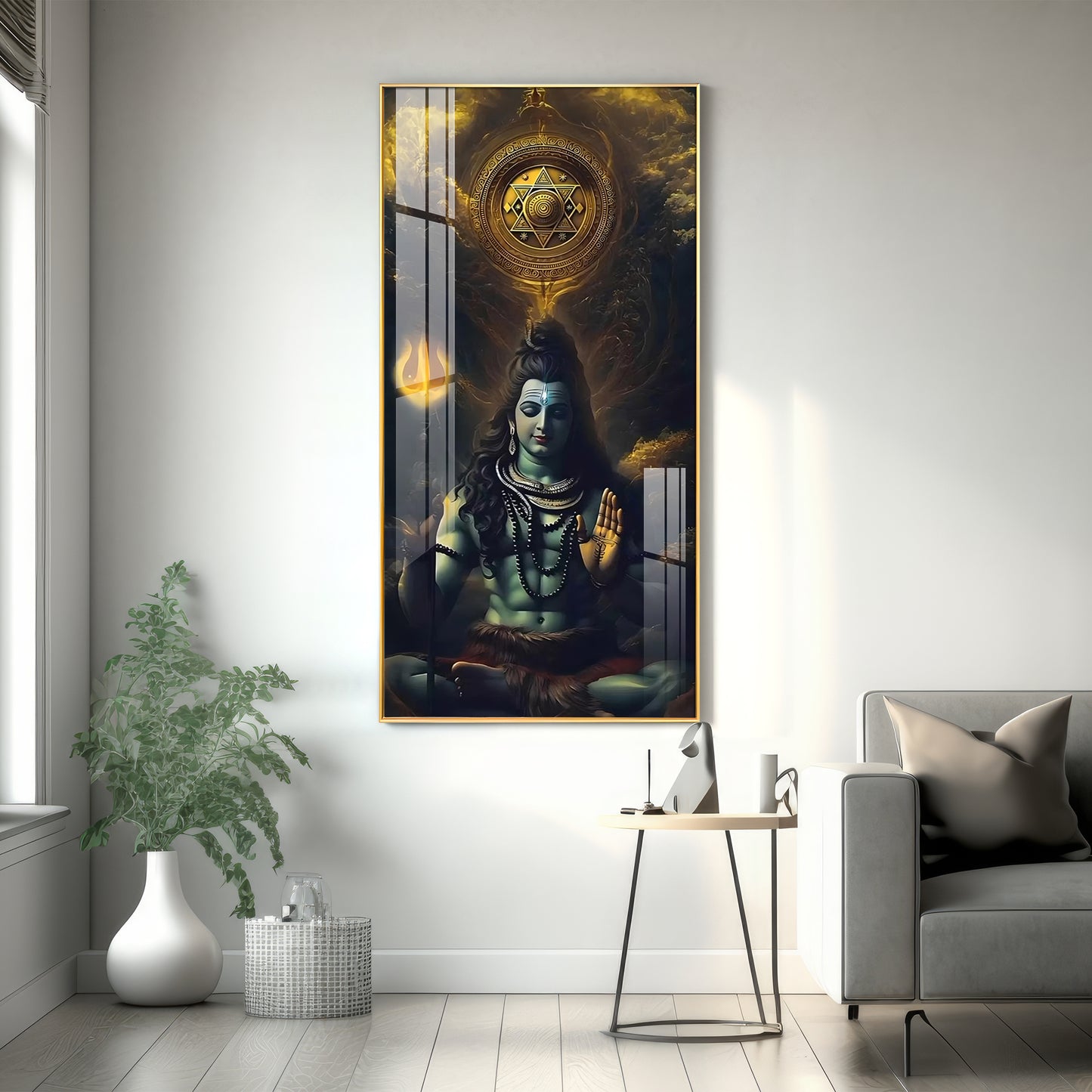 Shiv Saadhna Premium Acrylic Vertical Wall Art