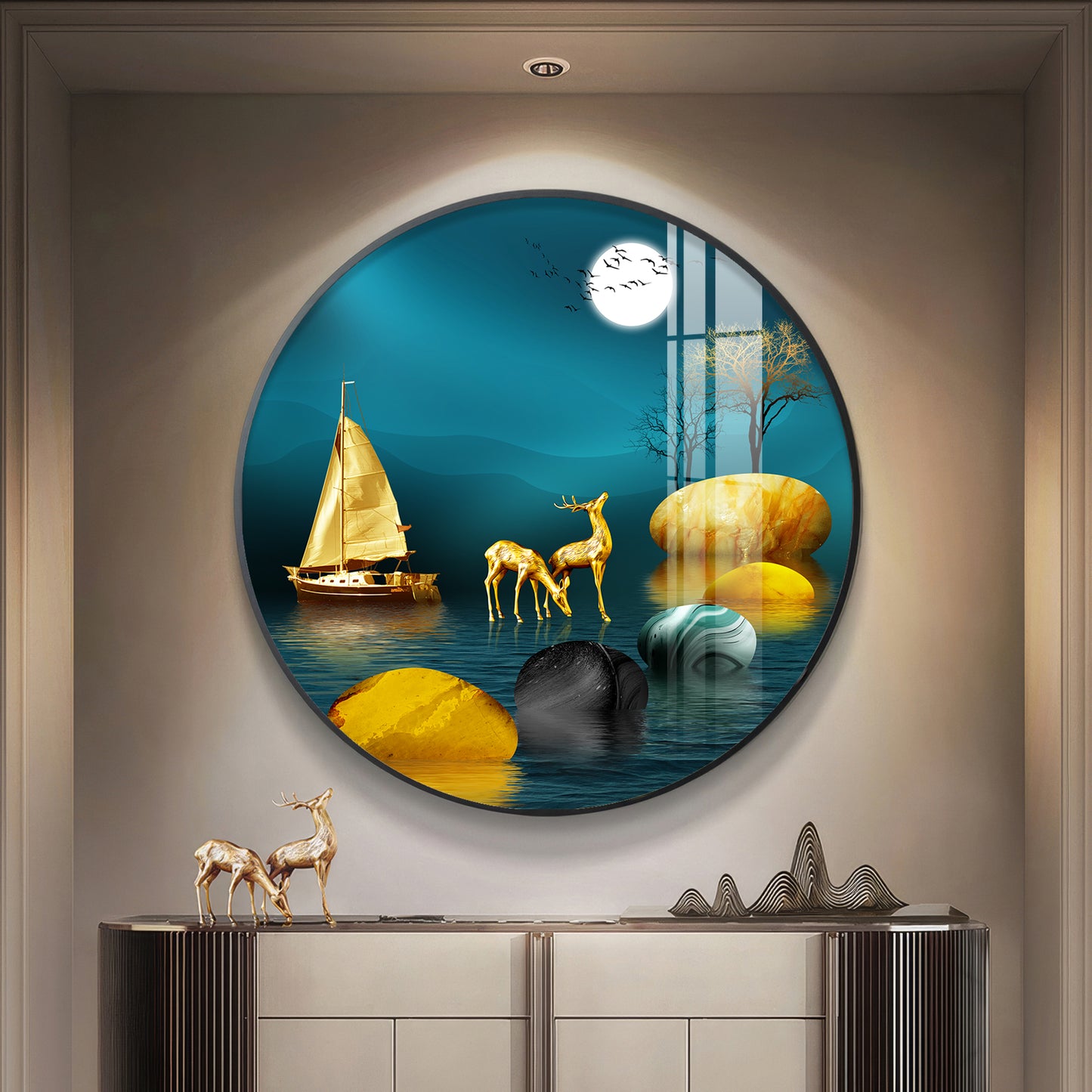 Echoes Of Nature Premium Acrylic Round Wall Art
