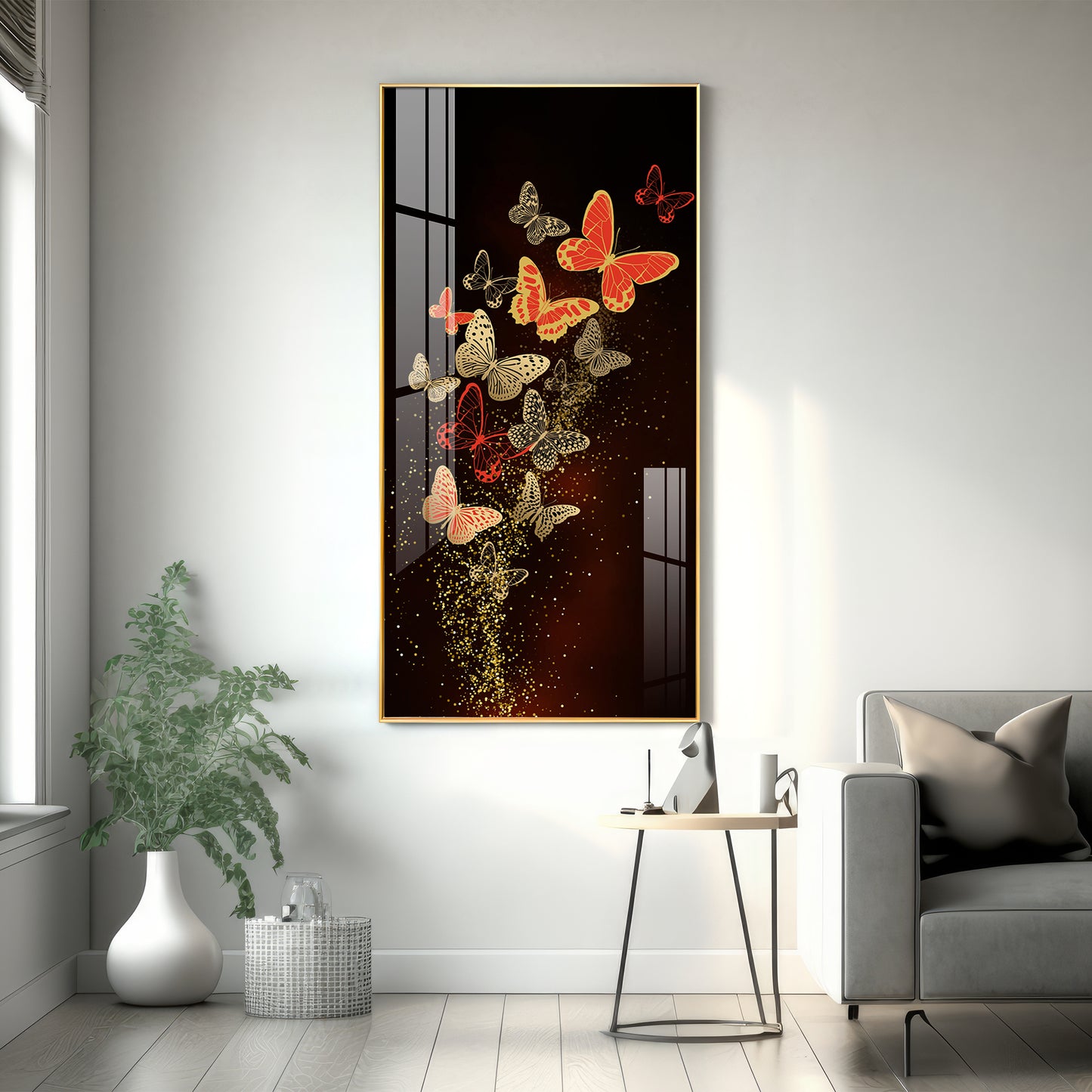 Decorative Butterfly Premium Acrylic Vertical Wall Art