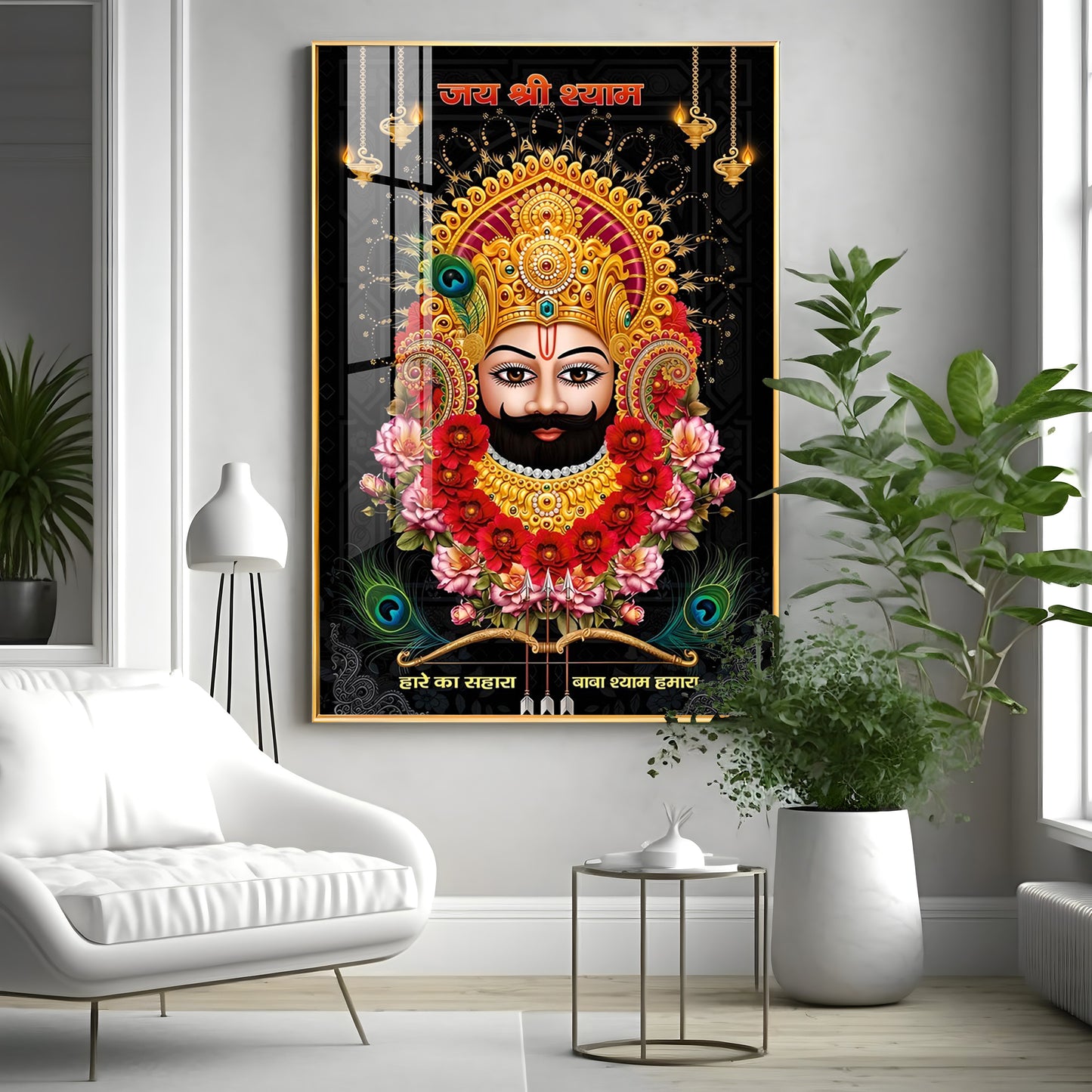 Khatu Shyam Baba Premium Acrylic Vertical Wall Art