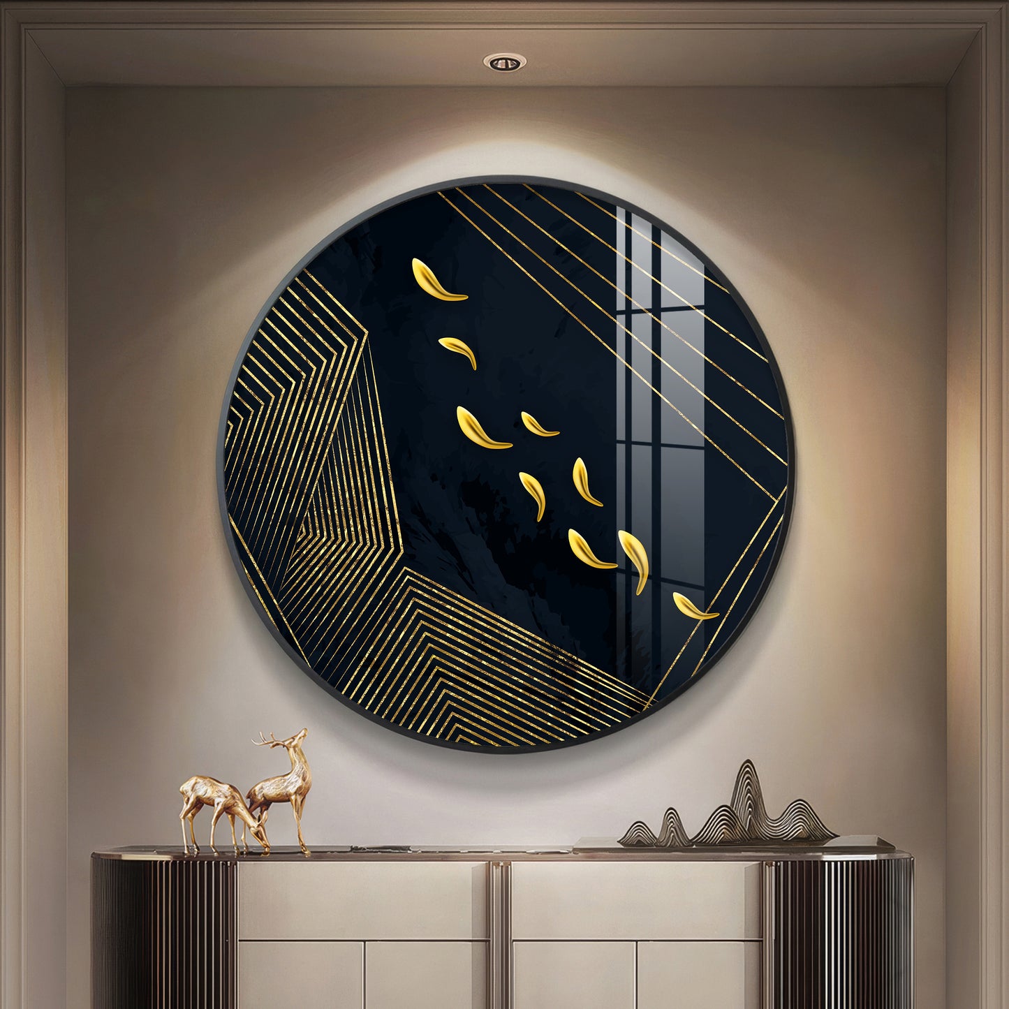 Golden Artwork Premium Acrylic Round Wall Art