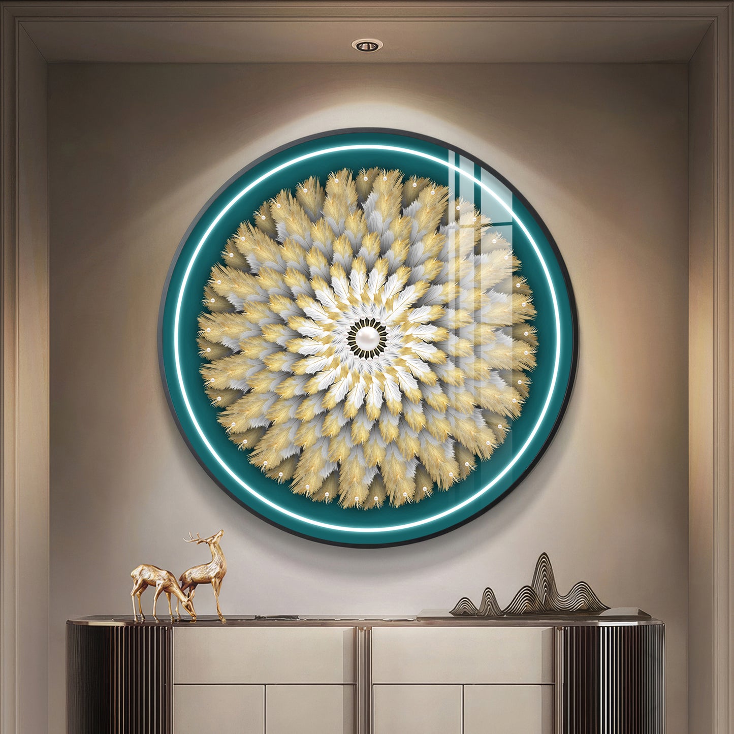 Majestic Whirl Premium Acrylic Round Wall Art