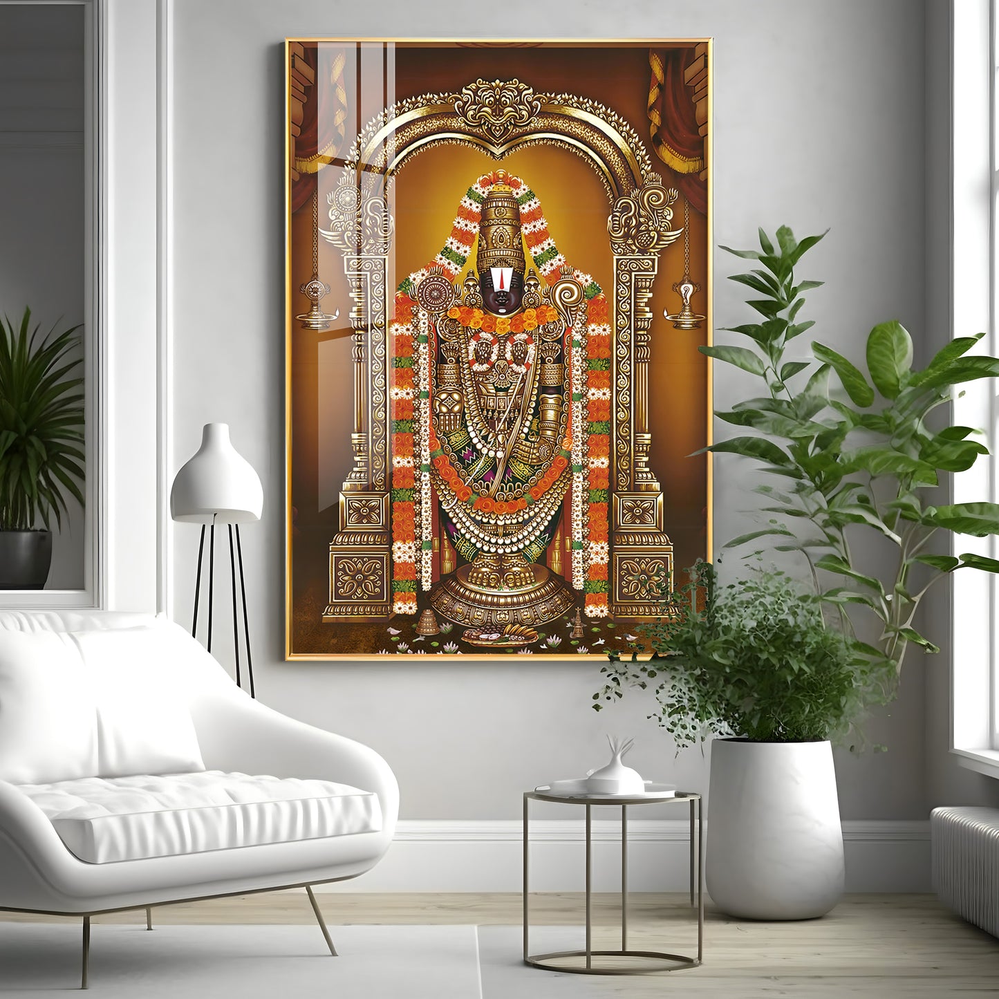 Majestic Lord Tirupati Balaji Premium Vertical Acrylic Wall Art