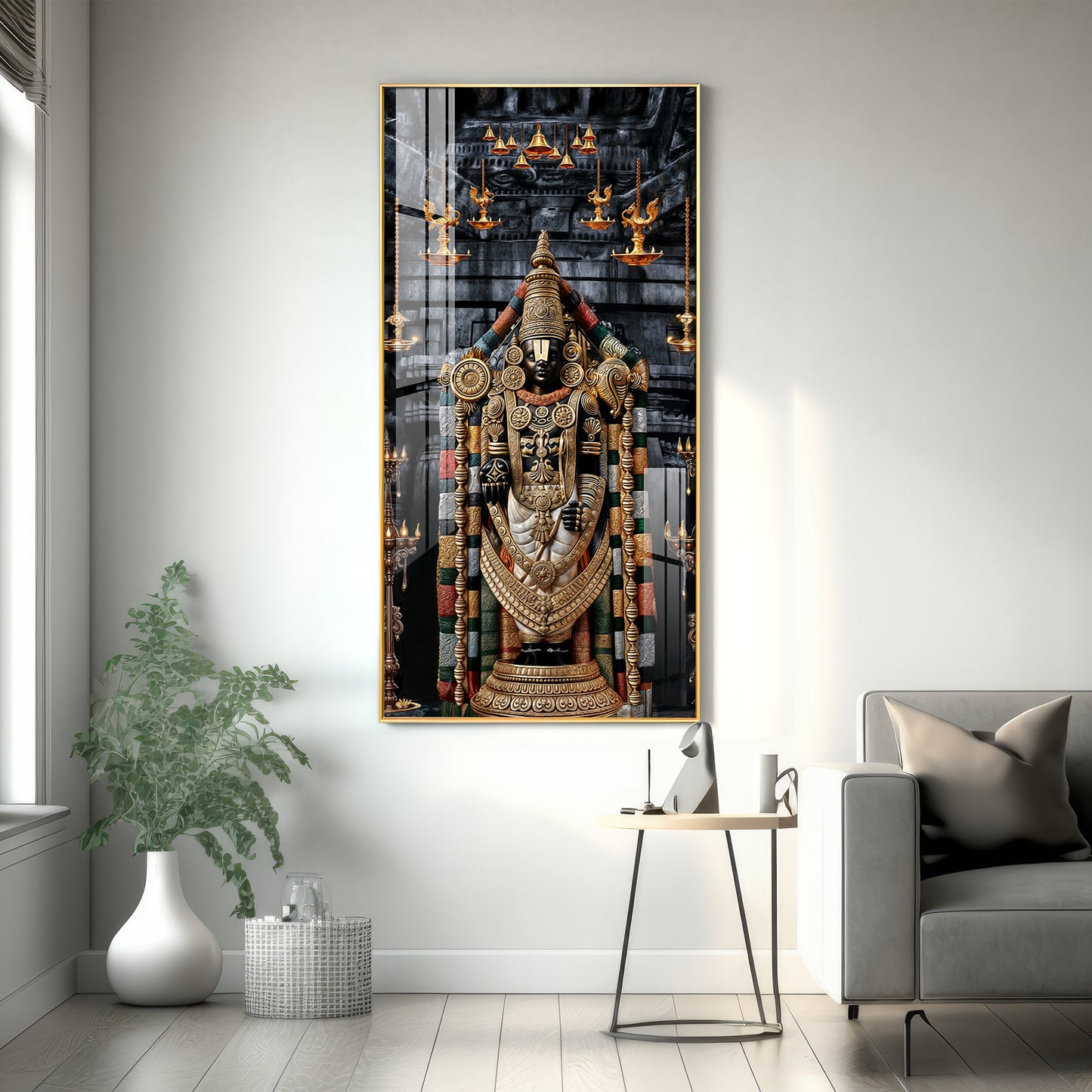 Lord Tirupati Premium Acrylic Vertical Wall Art