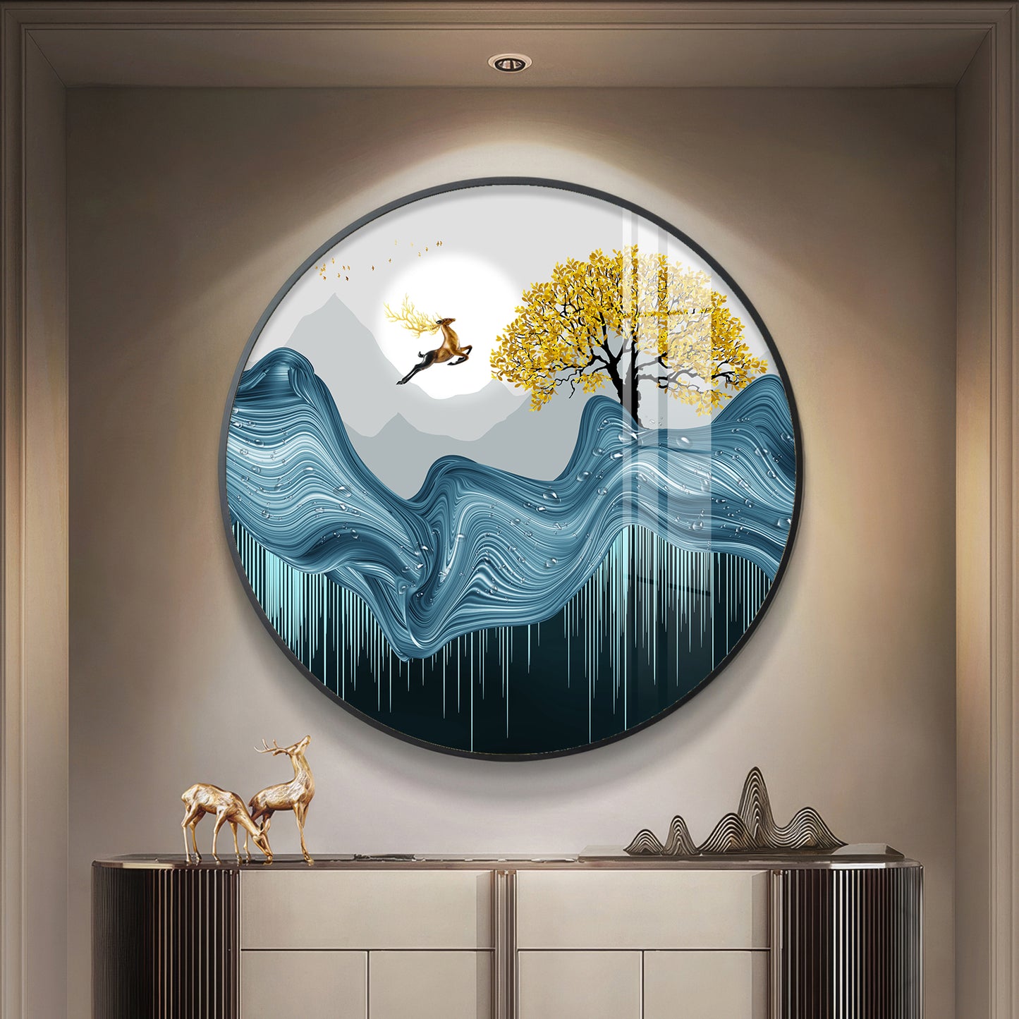 Echoes Of Nature Premium Acrylic Round Wall Art