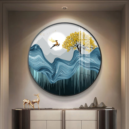 Echoes Of Nature Premium Acrylic Round Wall Art