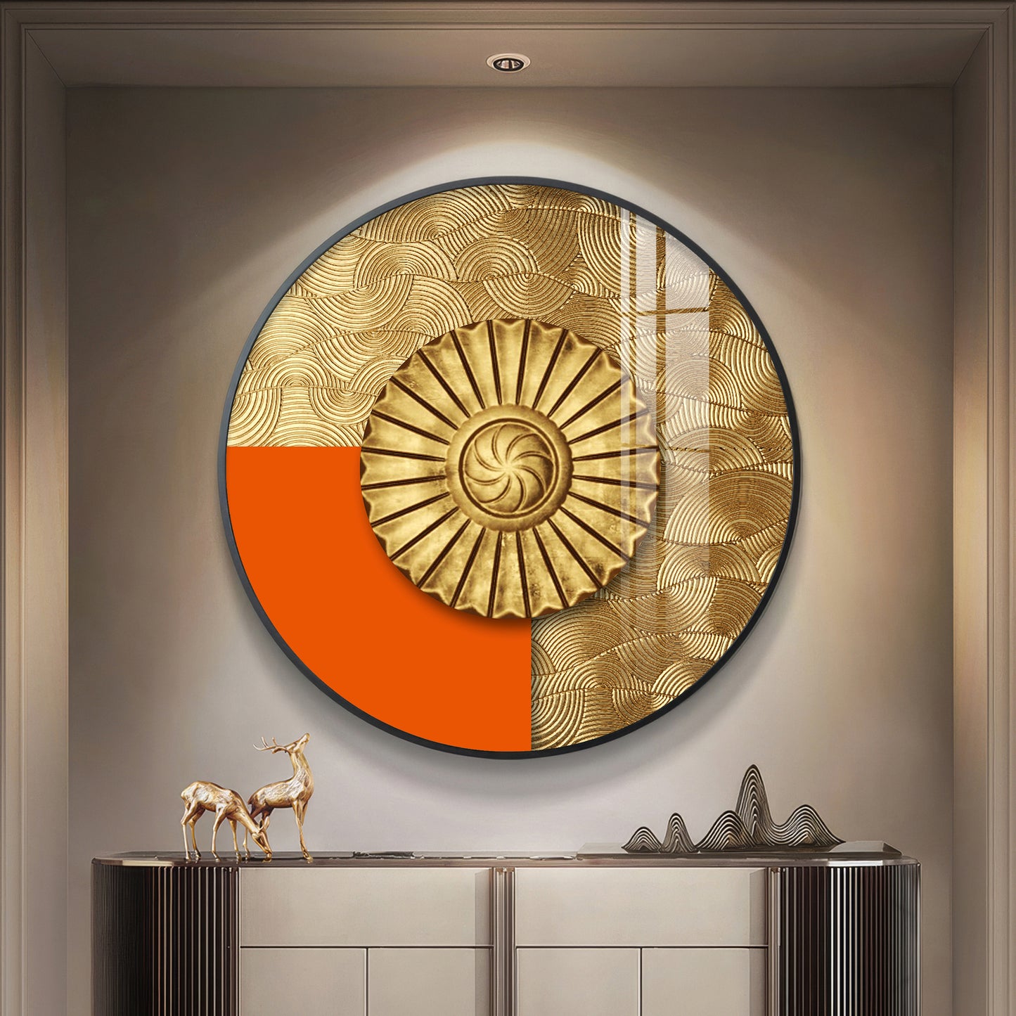 Luminous Dawn Premium Acrylic Round Wall Art