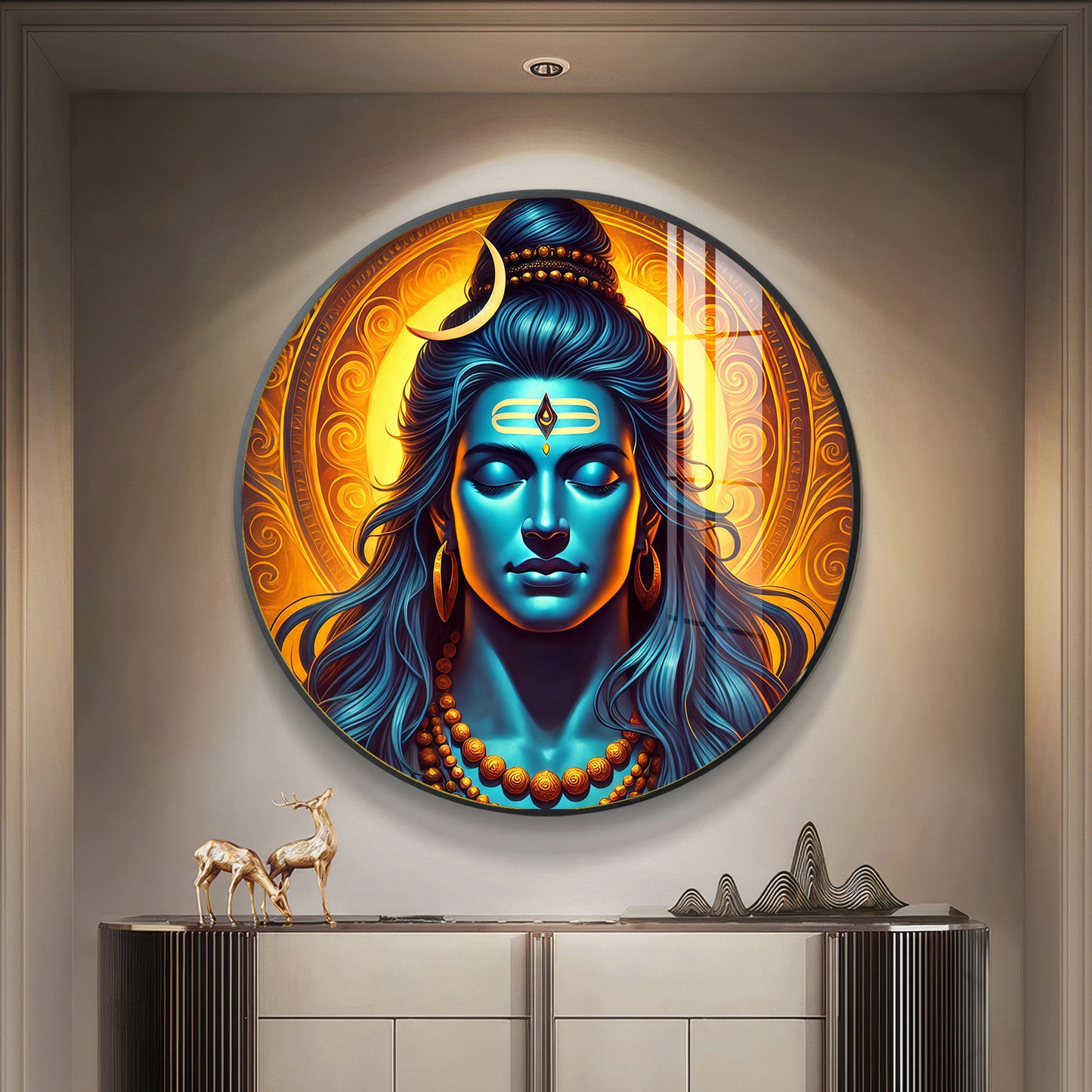 Supreme Soul Shiva Premium Acrylic Round Wall Art