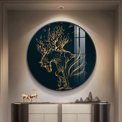 Golden Halo Premium Acrylic Round Wall Art