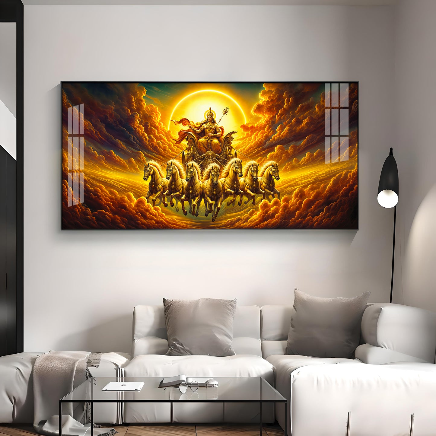 Surya Bhagwan Premium Acrylic Horizontal Wall Art