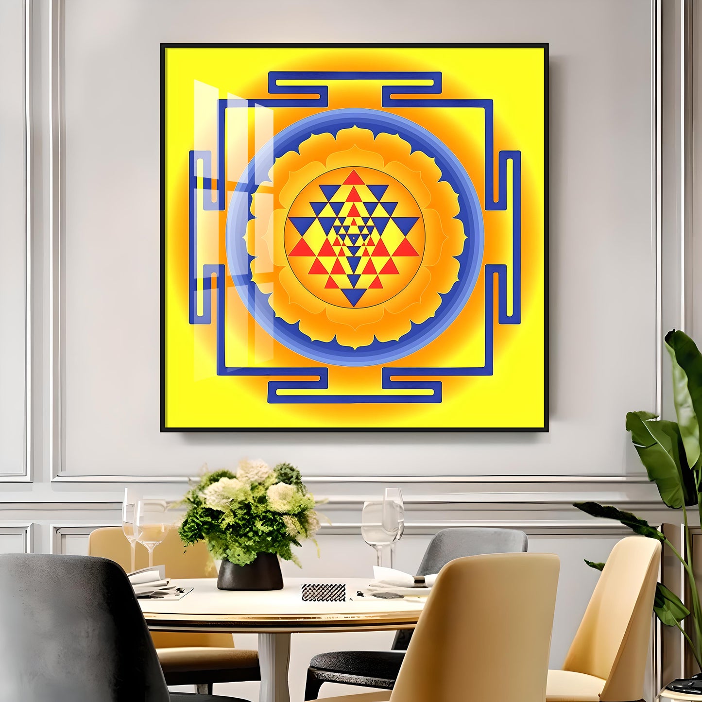 Laxmi Shri Yantra Premium Acrylic Square Wall Art