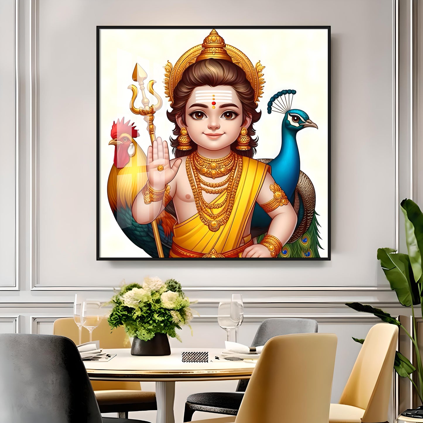 Lord Murugan Premium Acrylic Square Wall Art