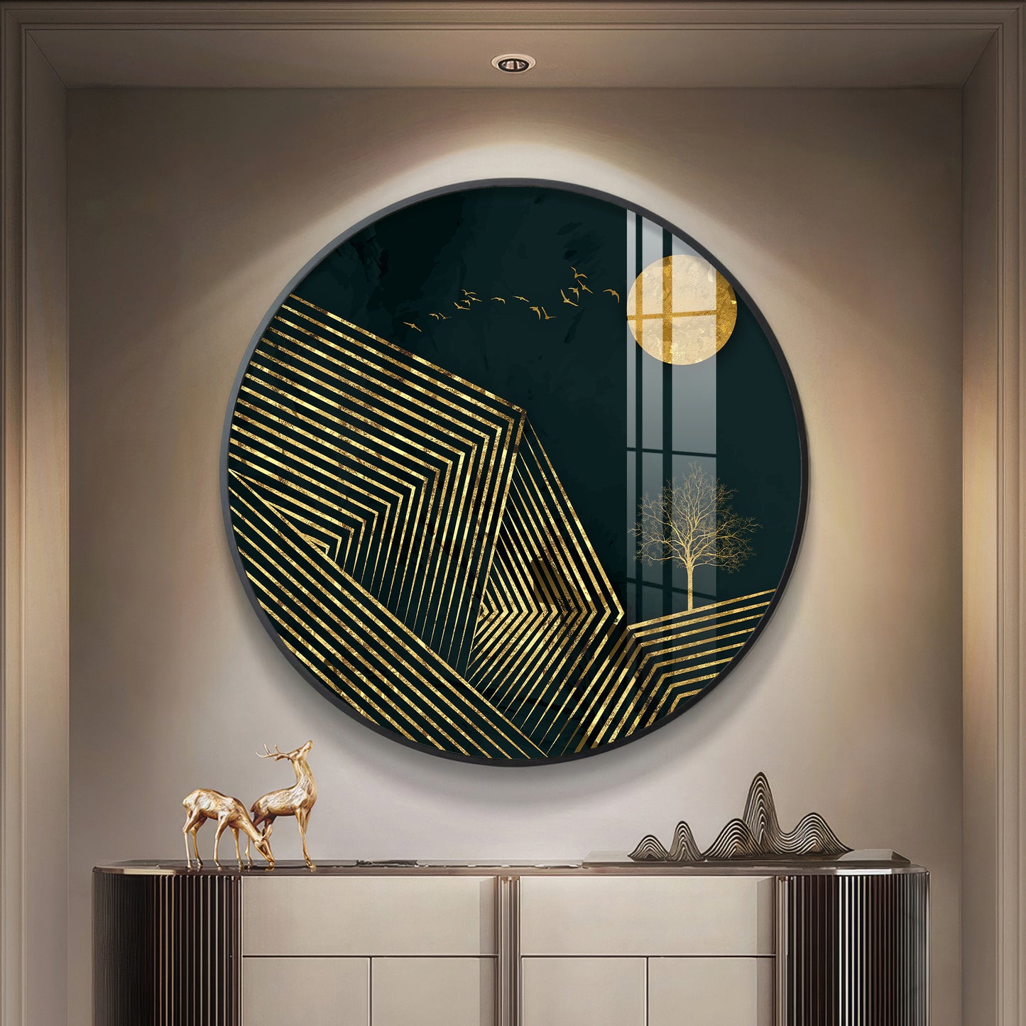 Obsidian Luxe Premium Acrylic Round Wall Art