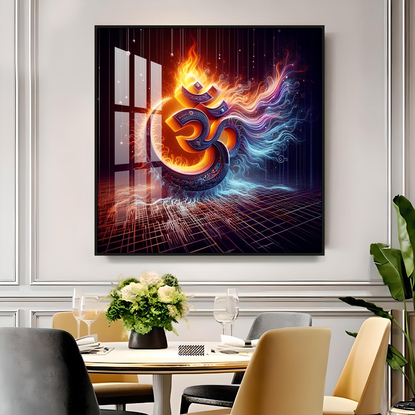 Divine Om Mural Premium Acrylic Square Wall Art