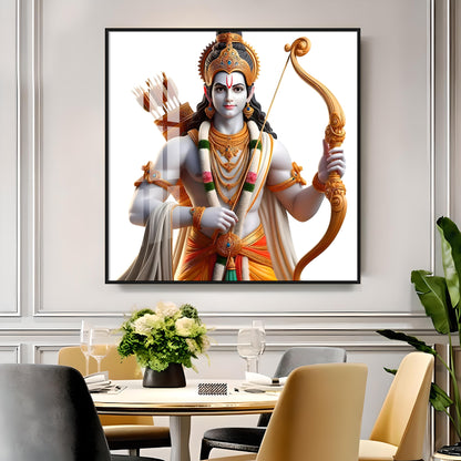 King Of Ayodhya Shree Ram Premium Acrylic Square Wall Art