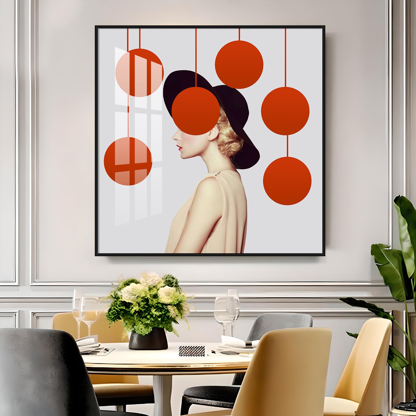 Fashion Polka Dot Premium Acrylic Square Wall Art