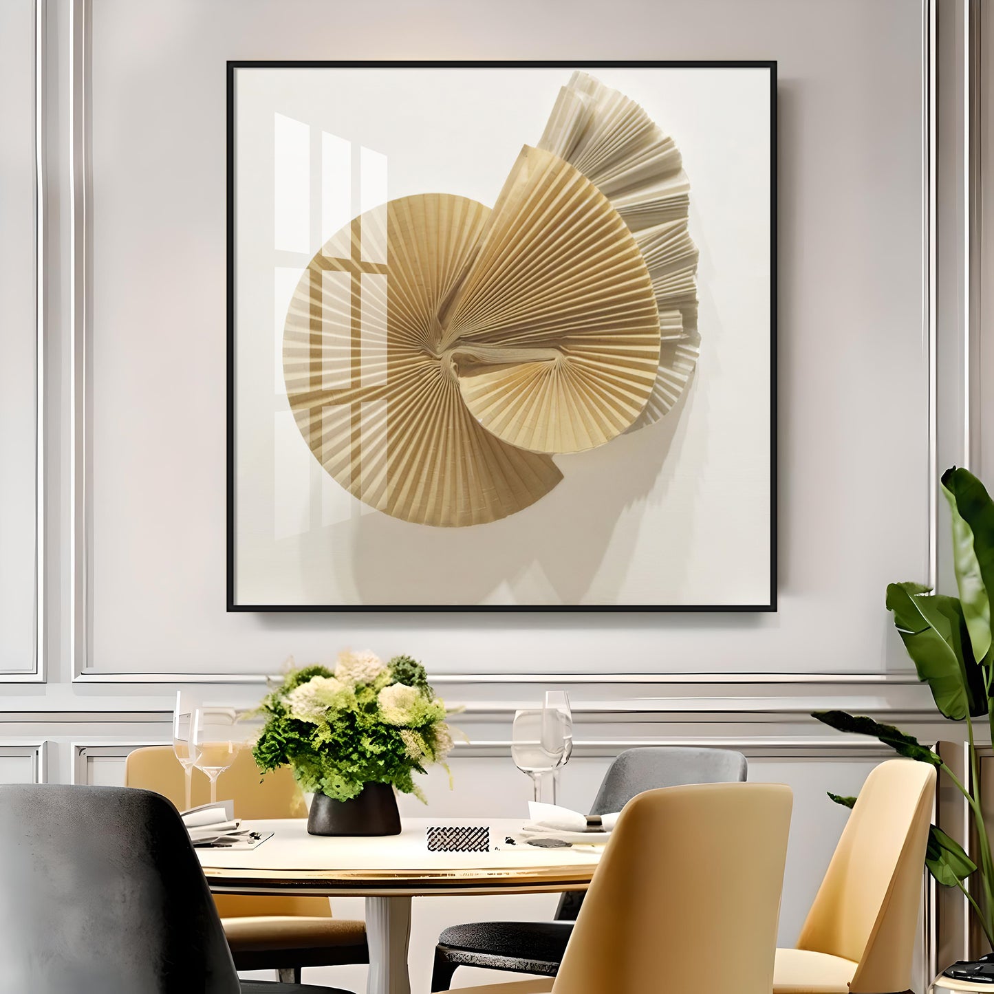 Beautiful Golden Formation Premium Acrylic Square Wall Art