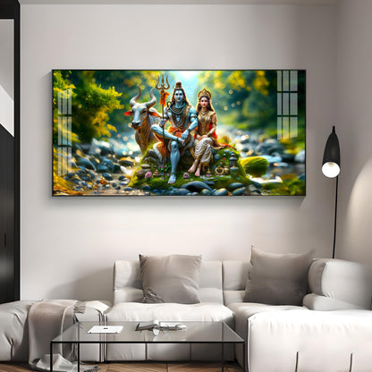 Lord Shiva and Shakti Premium Acrylic Horizontal Wall Art