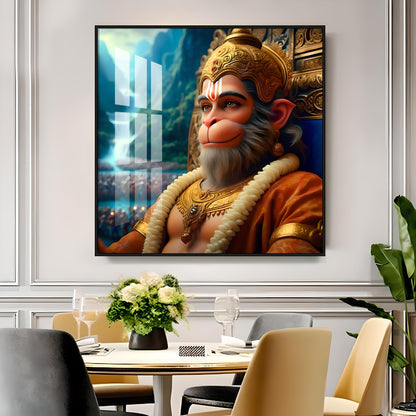 Legendary Hanuman Premium Acrylic Square Wall Art