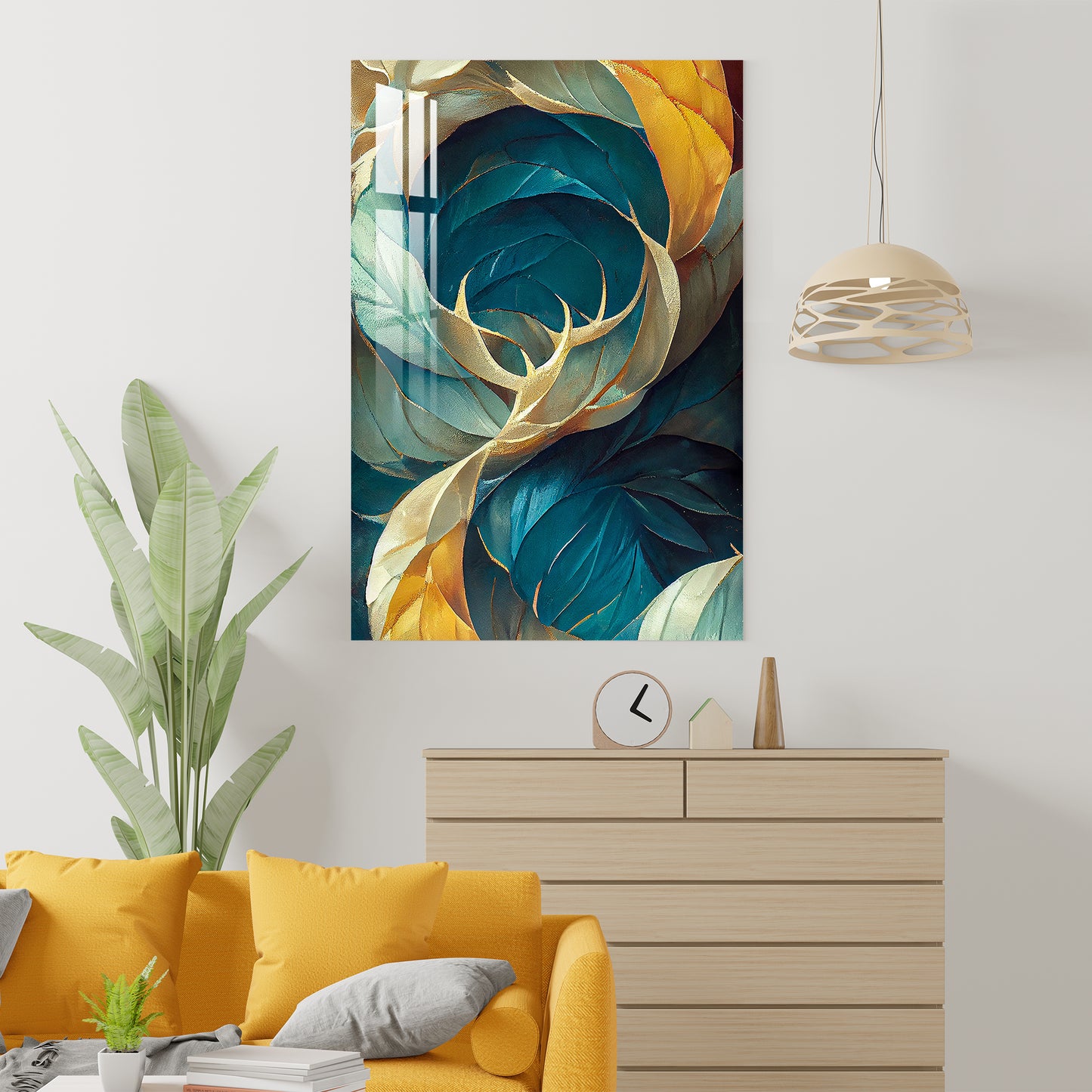 Abstract Colorful Leaves Acrylic Wall Art