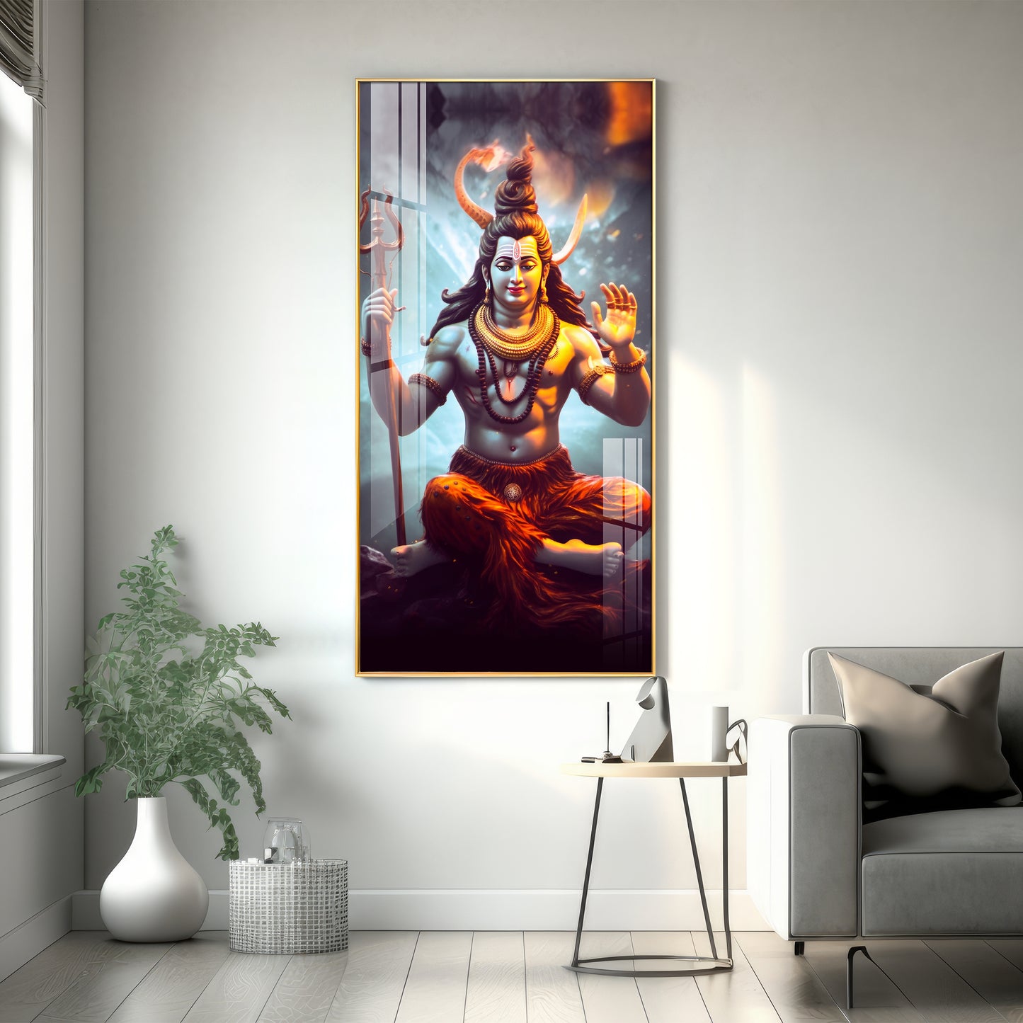 Har Har Mahadev Premium Acrylic Vertical Wall Art