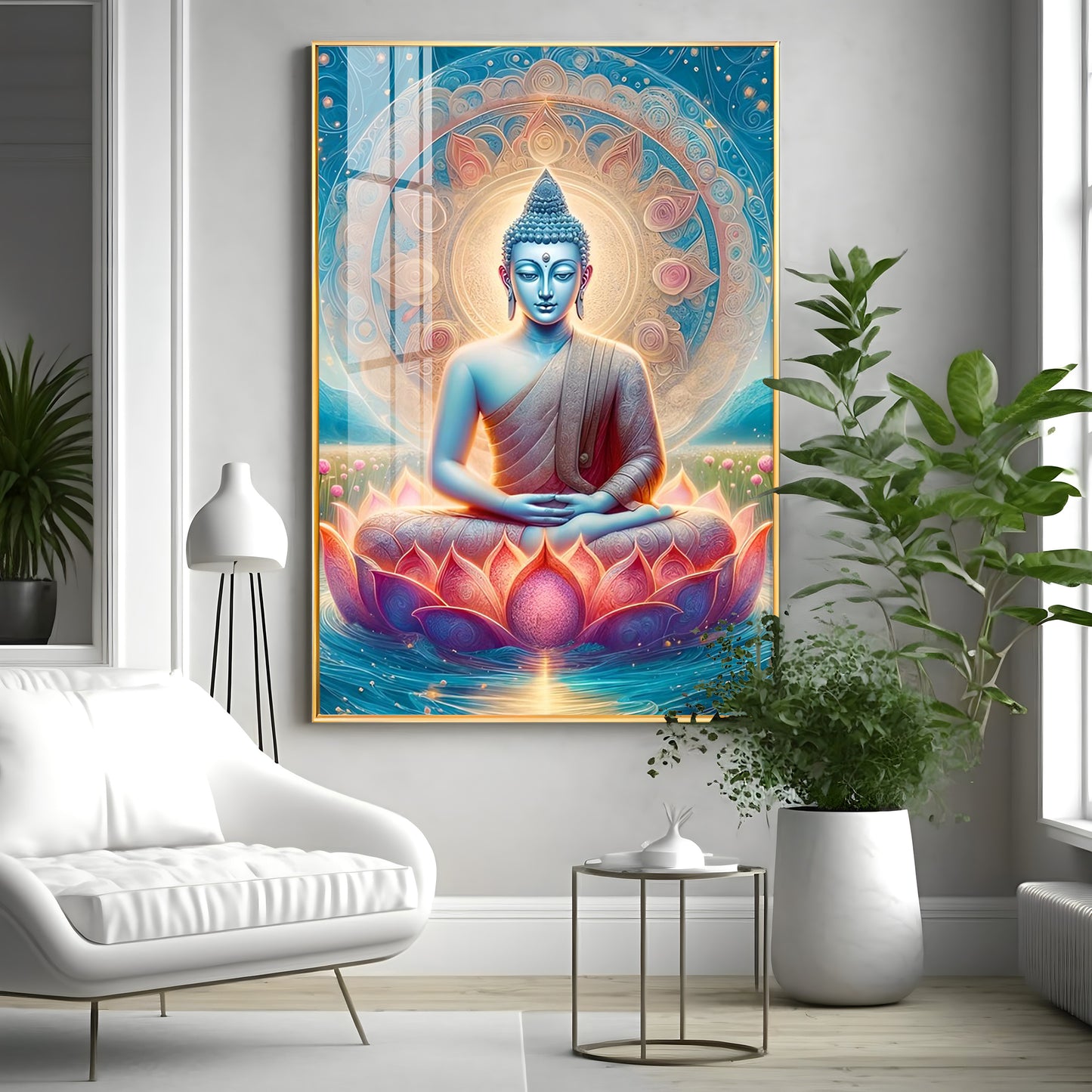 Dharvika buddha Premium Acrylic Vertical Wall Art