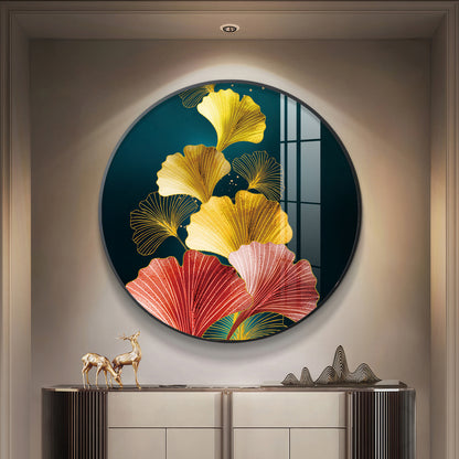 Colorful Petals Premium Acrylic Round Wall Art