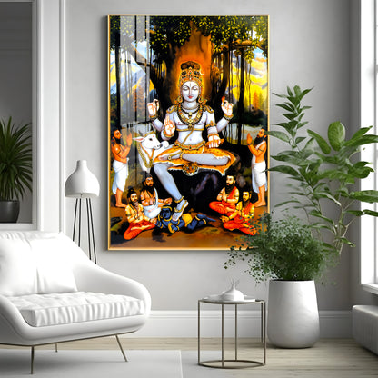 Dakshinamurthy In Lord Shiva Premium Acrylic Vertical Wall Art