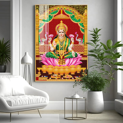 Lakshmi's Blessing Premium Acrylic Vertical Wall Art