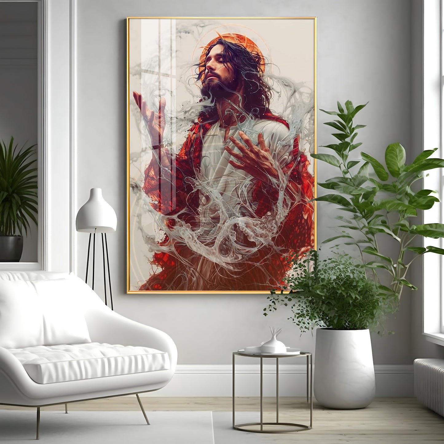 Sacred Jesus Mural Premium Acrylic Wall Art