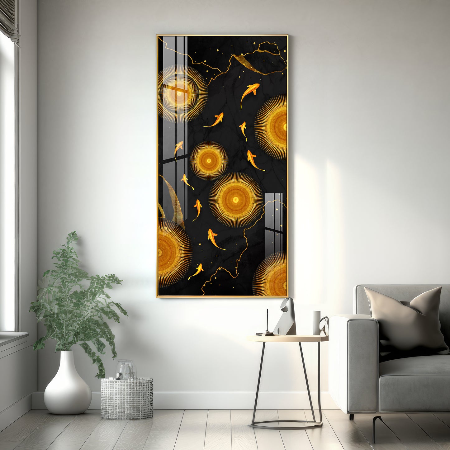 Golden Desire Premium Acrylic Vertical Wall Art