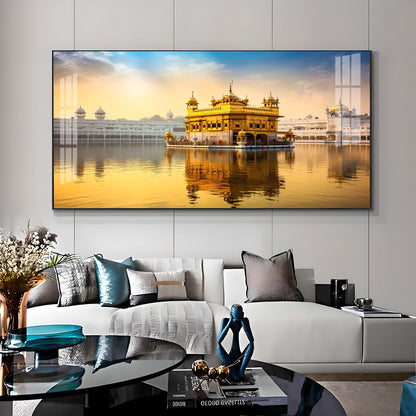 Golden Glory Premium Acrylic Horizontal Wall Art - 40X20 inches / Gold