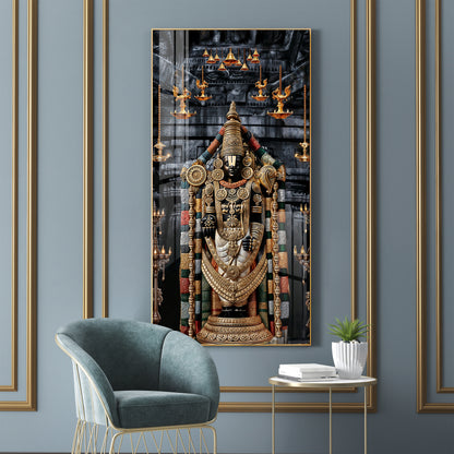 Lord Tirupati Premium Acrylic Vertical Wall Art