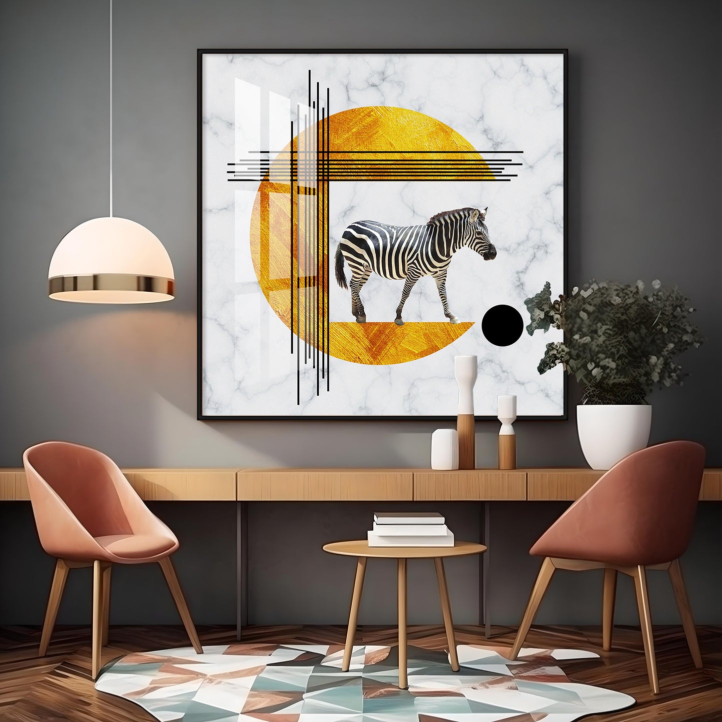 Roaming Zebra Premium Acrylic Square Wall Art