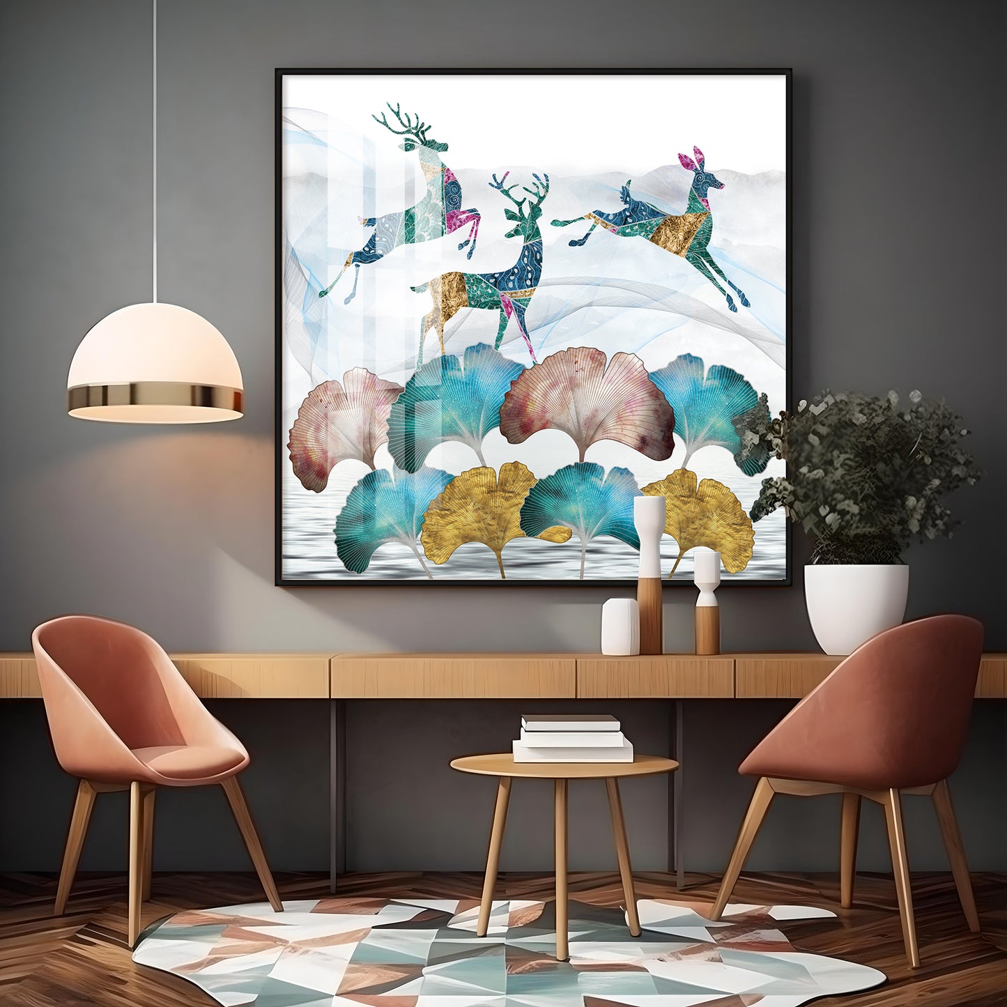 Artistic Conception Landscape Premium Acrylic Square Wall Art