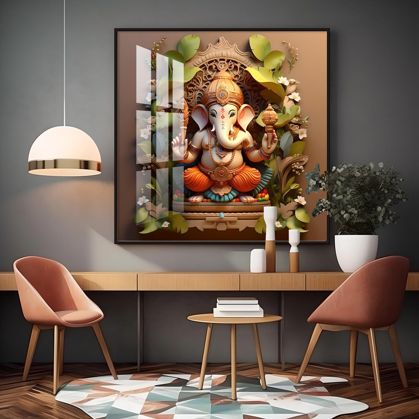 Ekdanta Maharaj Premium Acrylic Square Wall Art