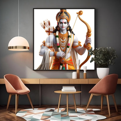 King Of Ayodhya Shree Ram Premium Acrylic Square Wall Art