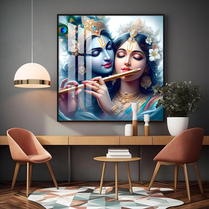 Beautiful Radha Krishna Premium Acrylic Square Wall Art