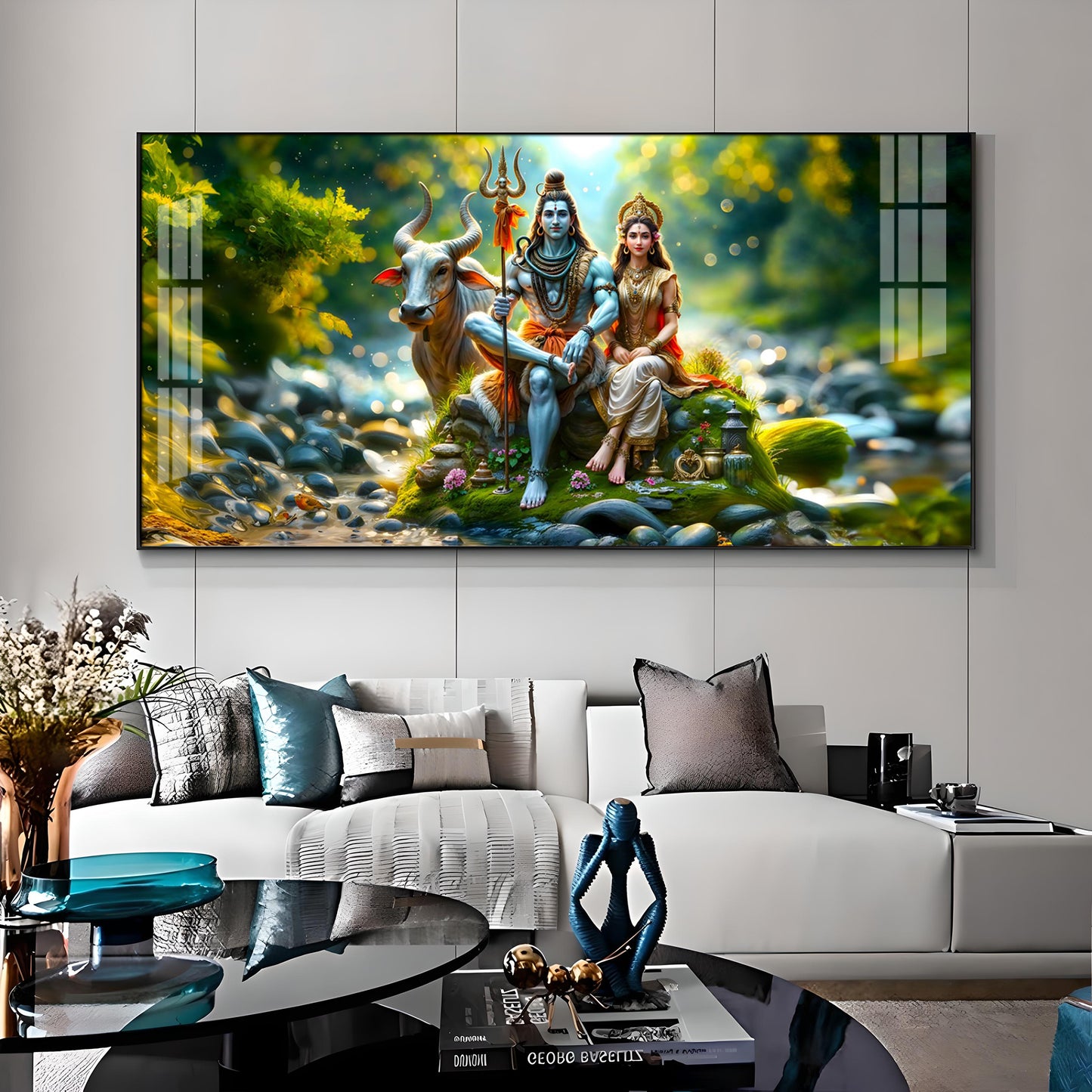 Lord Shiva and Shakti Premium Acrylic Horizontal Wall Art