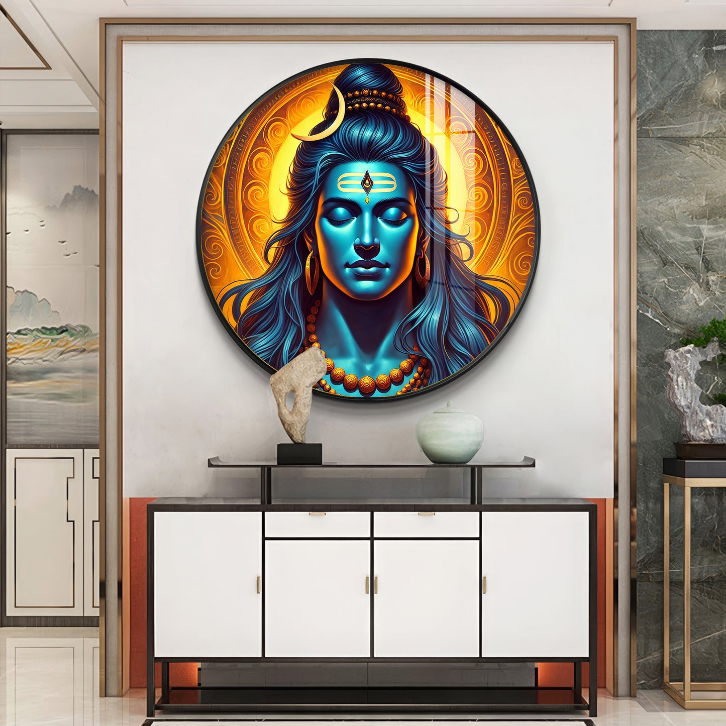 Supreme Soul Shiva Premium Acrylic Round Wall Art