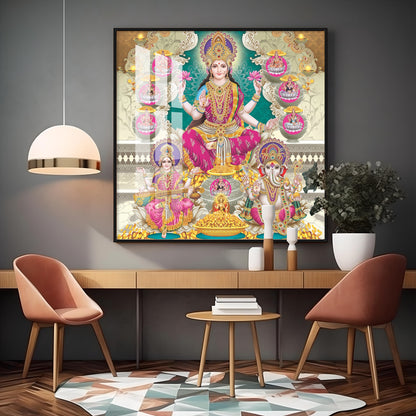 Maa Laxmi Premium Acrylic Square Wall Art
