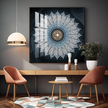 Flower Mandala Luxury Crystal Square Wall Art